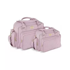 Kit Bolsa Rosa Bebê Modern Perola 2 Peças