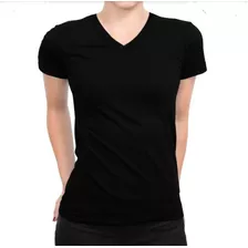 Polo Cuello V Mujer Negro M