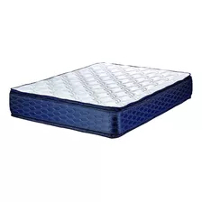 Colchon Suavestar Rockstar Doble Pillow 140x190 Alta Densida Color Blanco/azul