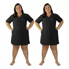 Kit 2 Camisolas Plus Size Botões Pós Cirúrgica Amamentação