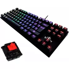 Teclado Gamer Yeyian Serie 2000 Spark Qwerty Outemu Blue Español Color Negro Con Luz Rgb