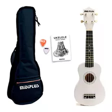 Ukelele Soprano Midiplus De Madera Con Funda Blanco