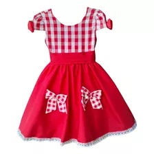 Vestido Xadrez Vermelho Festa Junina Infantil Fantasia