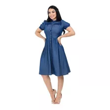 Vestido Godê Em Chambret E Renda Moda Evangelica - Diamara