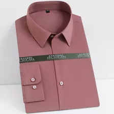 Camisa De Vestir De Manga Larga Para Hombre, De Bambú Elásti