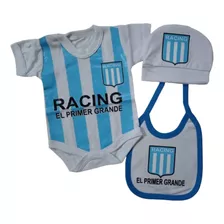 Conjunto Ajuar De Bebé Racing 3 Prendas 