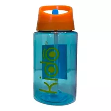 Botella Infantil Con Bombilla Para Agua Jugo Azul