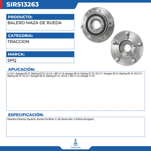 Foto 2 de Maza Balero Chrysler Sebring 2007-2010 Maza Balero Chrysler Sebring 2007-2010 Foto 2