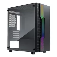 Gabinete Gamer Yaguaret Warzone Micro Atx Rgb C/templado Color Negro