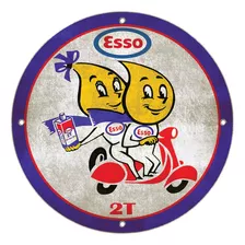 Placa Retro Esso Em Metal 50cm Casal Gotinha 