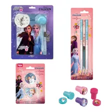 Kit Material Escolar Frozen Elsa E Anna Com 11 Itens Tris