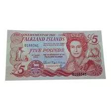 Billetes Mundiales : Islas Falkland Malvinas 5 Libras 2005 