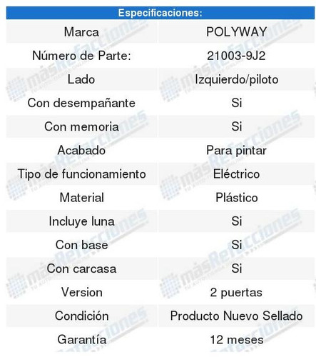 Par De Espejos Electricos C/base G37 08 A 12 Foto 2