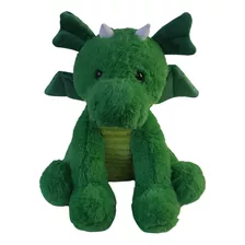 Dragão De Pelúcia 30cm Verde Brinquedo