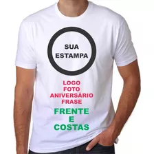 Camiseta Personalizada Frente E Costa Empresa Foto Logo Top 