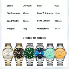 Relojes De Cuarzo Luminosos Actuales Para Hombres De Negocios, Color De Fondo Verde-plateado