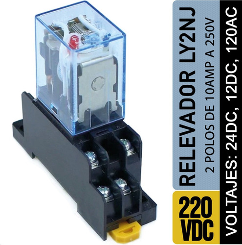 Relé Relevador Relay Encapsulado Con Base Sujeción Riel Din