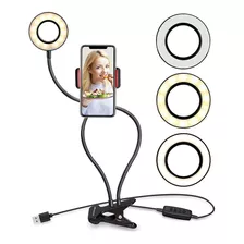 Kit Iluminador Led Ring Light Mesa Suporte Celular Selfie R