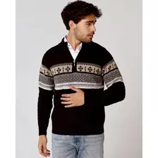Sweater Chomba Con Cierre Tejido Hombre 