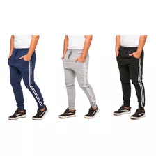 Combo 03 Calças Moletom Skinny Slim Sport Luxo 