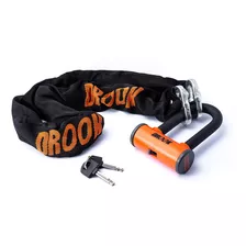 Cadena Forrada Drook 120cm C/ Candado 10mm Enduro Pro Color Naranja