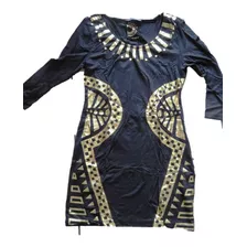 Remerón Vestido De Mujer Negro Y Dorado Atmosphere Importado