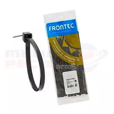 Abraçadeira Nylon Plástico Preta 10cm X 2,5mm 100 Un Frontec Cor Preto