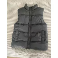Chaleco Puffer Nino Talle 8 Reversible Gris Y Negro