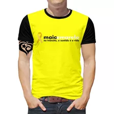 Camiseta Maio Amarelo E Vermelho Plus Size Masculina Blusa