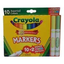 Marcadores De Colores Crayola Caja De 10 +bonus 2 Color Neon
