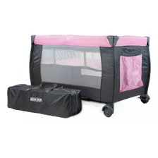 Practicuna Cuna Bebe Mega Baby Plegable Bebe Cambiador Y Bolso Color Rosa