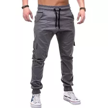 Pantalón Jogger Comodo Casual Bolsas Cargo Gabardina 2904str