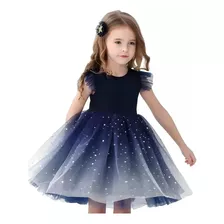 Vestido De Encaje Manga Corta De Moda Para Niñas Princesa
