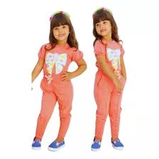 Conjunto Infantil Menina Calça Jogger Bolso Algodão Premium