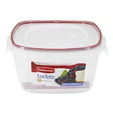 Vianda Plastica Lock Its Con Broches 9,4lts Rubbermaid Color Rojo