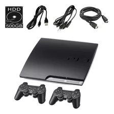 Playstation 3 Ps3 Slim 500gb Controles Cabos Play 3 Video Game Console Completo