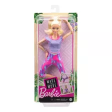 Barbie Made To Move Movimientos Divertidos Yoga Rubia Rosa