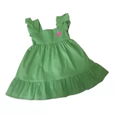 Vestido Verde Borboletas Bebês Médio Algodão Roupa Infantil