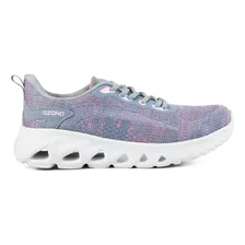 Tenis Dama Ozono Casual Con Agujeta Rosa Textil 6230-01