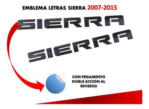 Emblema Para Tapa De Caja Negro Gmc Sierra 2007-2015 Foto 2