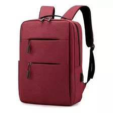 Mochila C/ Usb. Porta Laptop Cierres Color Rojo