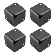 Set X4 Esquineros Metalicos Planos 3 Puntas 38x38 Mm Negro