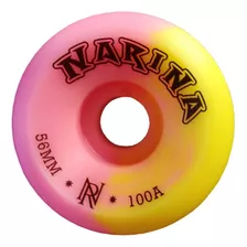 Roda Narina 56mm Rosa Pink Amarelo Rajada 100a