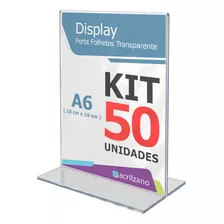 Display Acrilico Qr Code T 10x15 A6 Balcão Mesa Kit Com 50