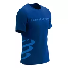 Playera Running Compressport Logo Azul Hombre Am00181b_548