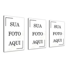 3 Placas Decorativas Personalizadas Com Suas Fotos 21x30cm Personalizado