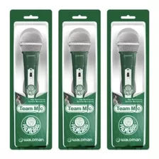 Kit 3 Microfone Waldman Time Palmeiras Verde Com Fio