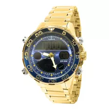 Relógio Masculino Tuguir Anadigi Kt1147-tu Tg30260 - Dourado Fundo Preto