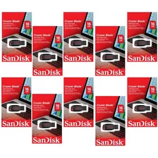 Paquete 10 Pzas Usb 16gb Sandisk 2.0 Sdcz50-016g-b35 /k Color Negro/rojo