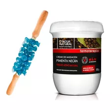 Kit Massagem Rolo Turbinada + Creme Pimenta Negra 650g